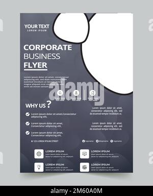 Professional business flyer design for business advertisement. Two color and three color fully editable and re design-able. Stock Vector