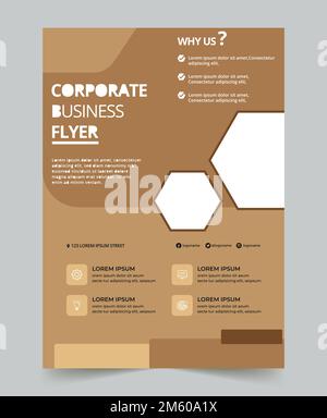 Professional business flyer design for business advertisement. Two color and three color fully editable and re design-able. Stock Vector