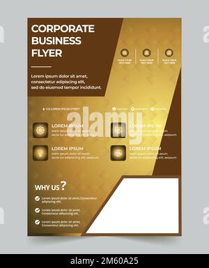 Professional business flyer design for business advertisement. Two color and three color fully editable and re design-able. Stock Vector