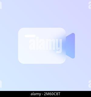 video camera glass morphism trendy style icon Stock Vector