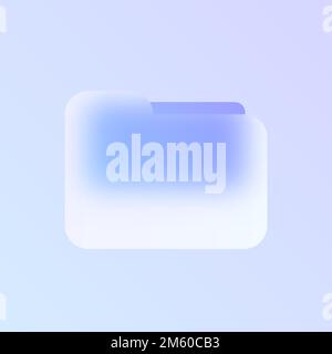 folder glass morphism trendy style icon Stock Vector