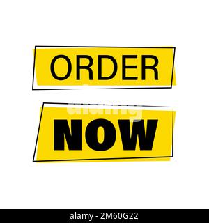 Order now label for business Stock Vector