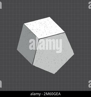 Gray 3D pentagonal prism on a black background vector Stock Vector