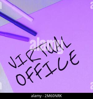 Text caption presenting Virtual Office. Conceptual photo Mobile work-environment equipped with telecommunication links Stock Photo