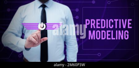 Sign displaying Predictive Modeling. Conceptual photo maintenance strategy driven by predictive analytics Stock Photo