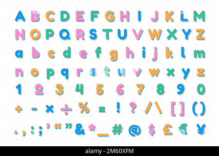 Vector alphabet and sign set font Stock Vector
