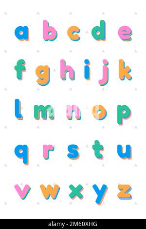 Vector lower case alphabet set font Stock Vector