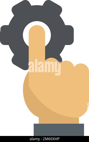 Programming gear icon flat vector. Work program. Digital software stroke isolated Stock Vector
