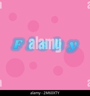 Fishy retro font typography vector Stock Vector