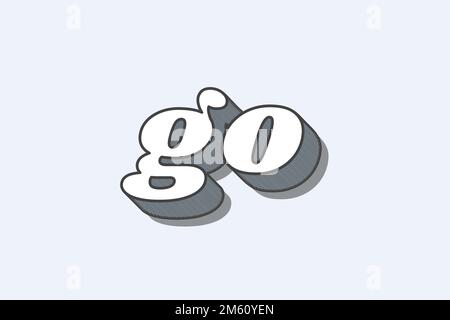 Go word retro typography vector Stock Vector