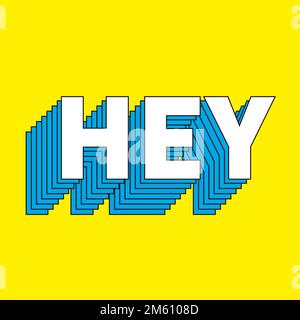 High five retro vector layered typography Stock Vector