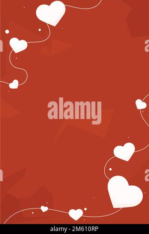 Vector heart string border geometric pattern background Stock Vector