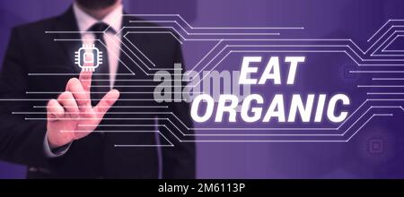 Text caption presenting Eat Organic. Business concept Reduction of eating sweets Diabetic control dieting Stock Photo