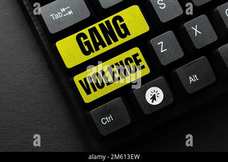 Inspiration showing sign Gang Violence. Word for infringement of the laws caused by group of criminals and gangsters Stock Photo
