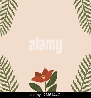 Botanical red flower copy space social ads template vector Stock Vector