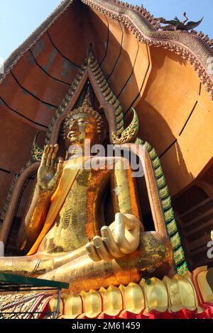 KANCHANABURI, THAILAND - MARCH 19, 2018 Wat Tham Khao Noi an Anam-Nigaya Buddhist temple Stock Photo