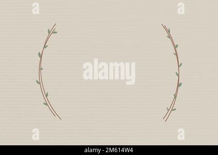 Leafy border on beige background vector Stock Vector