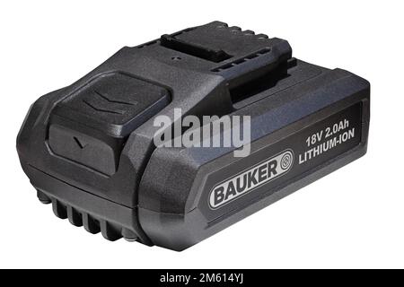 18V 2.0Ah 36Wh Bauker Lithium-Ion Tool Battery Stock Photo