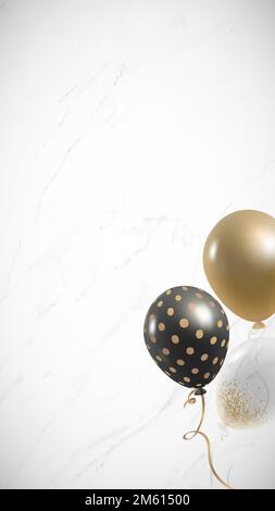 Elegant balloons frame design mobile phone wallpaper vector Stock Vector