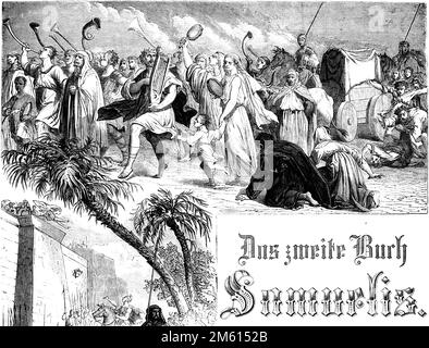 Title, Bible, Old Testament, Second Book of Samuel, historical illustration 1850 Stock Photo