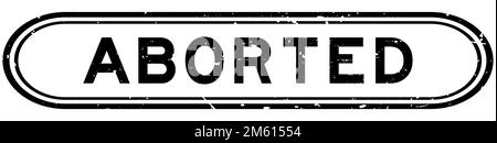 Grunge black aborted word rubber seal stamp on white background Stock Vector