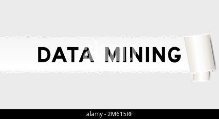 Ripped gray paper background that have word data mining under torn part Stock Vector