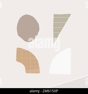 Torn paper note collection social ads template vector Stock Vector