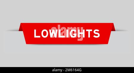 Red color inserted label with word lowlights on gray background Stock Vector