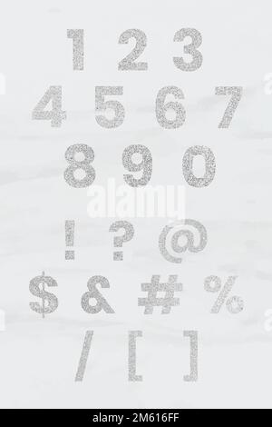 Glitter number and character collection vector Stock Vector