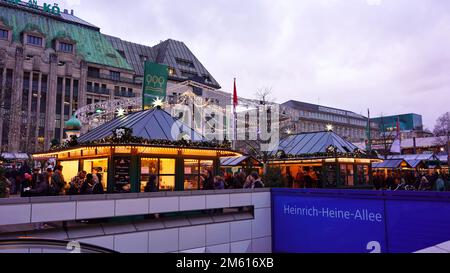 Christmas market 2022 in the inner city of Düsseldorf/Germany. Stock Photo