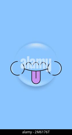 Colorful and cute monster emoji phone background vector Stock Vector
