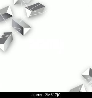 Light gray geometrical shape decorated frame vector Stock Vector