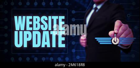 Text caption presenting Website Update. Word for keeping the webpage and content up to date and trendy Stock Photo