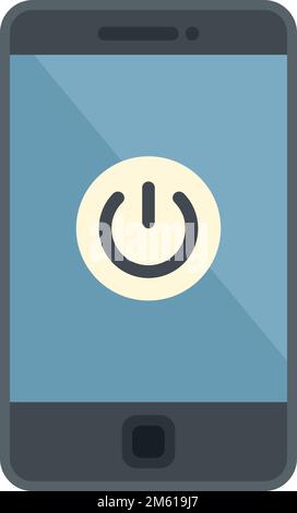Turn off smartphone icon flat vector. Turn off mobile phone. Cellphone shutdown isolated Stock Vector