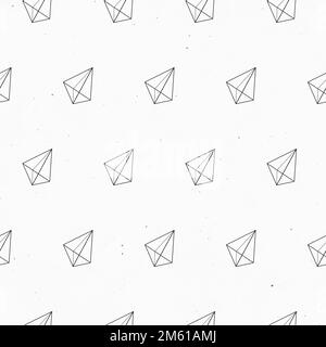 Seamless 3D asymmetric hexagonal bipyramid pattern on a white background vector Stock Vector