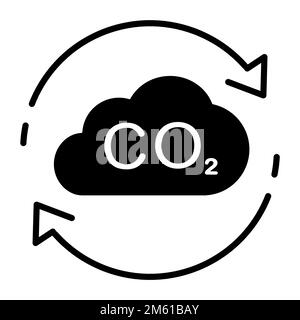 CO2 icon in flat style. Carbon dioxide emissions Stock Vector