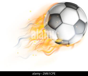 Soccer Football Ball Flame Fire Concept Stock Vector