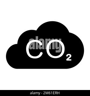 Carbon dioxide emissions icon in flat. CO2 symbol Stock Vector