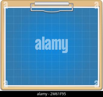 Clipboard with blueprint, vector eps10 illustration Stock Vector