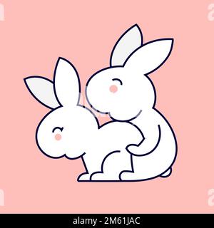 Easter bunny name plate design. Boy and girl frame vector design. Easter bunny split cut file. First Easter for baby. Clipart for personal invitations Stock Vector