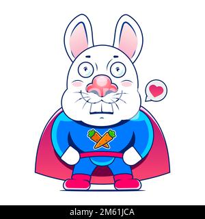 Image of a cute bunny. Suitable for product mascot or just web usage. See my portfolio for other animal super hero Stock Vector