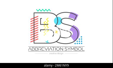 Letters B and S. Merging of two letters. Initials logo or abbreviation symbol. Vector illustration for creative design and creative ideas. Flat style. Stock Vector