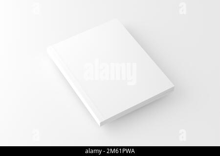 US Letter Softcover Book Cover White Blank Mockup Stock Photo