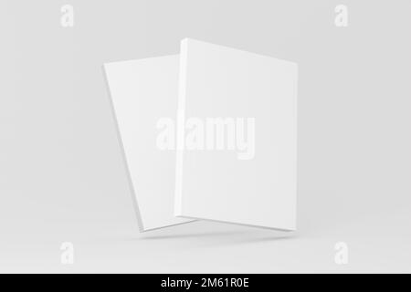 US Letter Softcover Book Cover White Blank Mockup Stock Photo