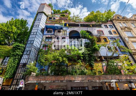 Hundertwasser Village in the Landstraße district Vienna Stock Photo