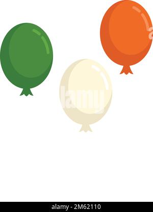 Ireland balloons icon flat vector. Green irish balloon. Lucky balloons isolated Stock Vector