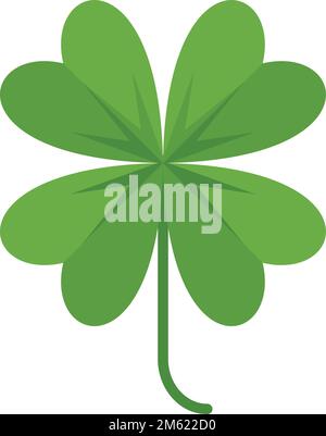 Clover plant icon flat vector. Four leaf plant. Shamrock irish lucky isolated Stock Vector