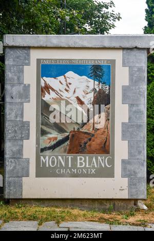 Chamonix Mont Blanc - Vintage Travel Poster Stock Photo - Alamy