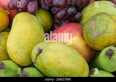 fruit in basket. tropical fruit. Stock Photo