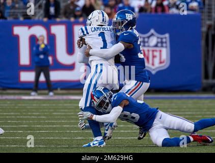 New York Giants cornerback Zyon Gilbert (38) runs a pattern against the  Philadelphia Eagles during an NFL football game, Sunday, Dec. 11, 2022, in  East Rutherford, N.J. (AP Photo/John Minchillo Stock Photo - Alamy